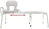 Eagle Health Supplies Toilet-to-Tub Sliding Transfer Bench and Shower Chair (XX Long) 77993 - Sliding system, Multiple Safety Features, Tool-Less Assembly, Height Adjustable and High Weight Capacity