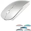 Bluetooth Mouse for MacBook/MacBook air/Pro, Wireless Mouse for Laptop/Notebook/pc/iPad/Chromebook (Silver)