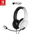 PDP Gaming LVL40 Stereo Headset with Mic for Nintendo Switch - PC, iPad, Mac, Laptop Compatible - Noise Cancelling Microphone, Lightweight, Soft Comfort On Ear Headphones, 3.5 mm Jack - black-white