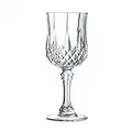 Cristal d'Arques Paris - Collection Longchamp - 6 Verres à vin 17 cl en Kwarx - Brillance, Transparence et Haute Résistance - Moulures Iconiques - Fabriqués en France