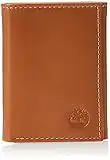 Timberland Men's Leather Trifold Wallet with Id Window Tri-Fold, Tan (Cloudy), One Size