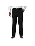 Haggar mensHD00218Eclo Stria Expandable-Waist Plain-Front Dress Pant Dress Pants - Black - 38W x 29L