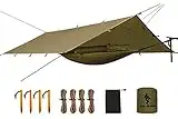 FREE SOLDIER Camping Tactical Hamac Tarp Kit-2 Personne Sac de Couchage léger et imperméable avec balançoire Portable avec moustiquaire, bâche pour Tente Anti-Mouches.