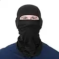 BEEWAY Balaclava Face Mask - Motorcycle Cycling Ski Mask Neck Warm for Helmet - UV Wind Protection, Breathable, Unisex Men Women - Black