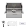 APPASO Single Bowl Kitchen Sink Undermount, 18 Gauge Handmade Commercial Stainless Steel 10 inch Deep Large Drop-in Kitchen Sink 20-Inch with Grid and Basket Drain Strainer