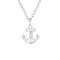 The Rose & Silver Company Women 925 Sterling Silver Anchor Necklace 45cm / 17.7"