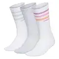 Adidas Womens 3-Stripes Crew 3 Pairs SOCK PREPACK, White, Medium US