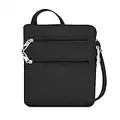 Travelon Anti-Theft Classic Slim Double Zip Crossbody Bag Messenger Bag, Black