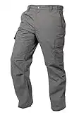 LA Police Gear Core Cargo Pants, Lightweight Tactical Pants for Men, Hiking Ripstop Cargo Pants - Grey - 48 - Unhemmed