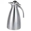 Carafes Thermiques, Théière à Café en Acier Inoxydable 1.5L/2L Bouteille d'Eau Chaude Thermo Isolée à Double Paroi pour Café Thé Boissons Chaudes(1.5L-Argent)