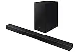 Samsung HW-T420 Soundbar, 150 W, 2,1 Ch, kabelgebundener Subwoofer, Dolby Digital 2.1, Bluetooth 4.2 Power On, Game Mode und One Remote Control, Schwarz