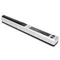 ASHATA Scanner de Documents Portable, Scanner de Poche Portable 300 600 900 DPI A4 Scanner de Documents Portable, pour Entreprise, Photo, Image, Reçus, Livres, Format JPG PDF(Argent Noir)