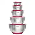 Viking Culinary 10-Piece Stainless Steel Bowl Set, Red (40015-9990RPLT1)