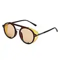 Lunettes de soleil tendance pour femme - Rondes - Tendance - Légères - Polarisées - Unisexe - Style vintage - Classique - Pour homme, A-jaune., taille unique