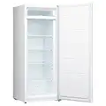 Koolatron Garage-Ready Upright Freezer, 7.0 cu ft (198L), White, Low-Frost, Space-Saving Flat Back, Tempered Glass Shelves, Reversible Door, Pizza Compartment, for Garage, Shed, Basement, Cottage