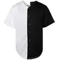 Maillot de baseball uni uni Hip Hop Hipster boutonné pour homme et femme - blanc - Taille 3XL