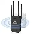 WLAN Repeater WLAN Verstärker Dualband WiFi Booster mit Repeater/Router/Access Point Modus,WLAN Amplifier 4 Antenne,Einfache Einrichtung,WiFi Range Extender Mit LAN/WAN Port,schwarz