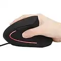 Wired Ergonomic Mouse, 3200dpi Optical Vertical Gaming Mouse, 6D Ergonomic Adjustable Optical Vertical Gaming Mouse with LED Suitable for PC Laptop(Black)