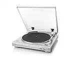 Denon DP29FE2 Record Player for Vinyl Records, Vinyl Turntable , MP3 & WAV, 33/45 RPM, Built-in Phono Equalizer, Including Removable Dust Cover & MM Cartridge, MC Compatible, Silver