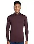 LAPASA Haut Thermique Col Cheminée Homme Maillot de Corps à Manches Longues sous-Vêtements Automne-Hiver Chaud M123 Moyennement Épais, Bordeaux, XL