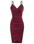 GRACE KARIN Party Dress for Women V-Neck Sexy Elegant Homcoming Cocktail Dress Wine Red L