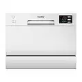 COMFEE' KWH-TD602E-W Freestanding Compact Dishwasher, LED display, 6.5 liters, White, Noise level: decibels 47