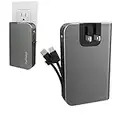 myCharge Portable Charger for iPhone - Hub 10050mAh Wall Plug & Built in Cables (Lightning, Type C) 18W Turbo USB C Power Bank Fast Charging Battery Pack External Phone Backup, 55 Hrs