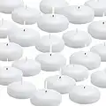 24 Pack Floating Candles, 3” White Unscented Dripless Wax Burning Candles, for Cylinder Vases, Weddings, Party and Holiday 
