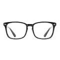 TIJN Blue Light Blocking Glasses for Women Men Clear Frame Square Nerd Eyeglasses Anti Blue Ray Computer Screen Glasses (Black)