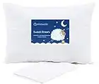 Aisawate Toddler Pillow with Pillowcase - Soft Organic Cotton Baby Pillows for Sleeping - 13X18 Small Kids Pillow - Infant Pillow for Travel, School, Nap - White Pillows - Machine Wash