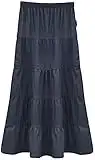 Girl's (Children's) Ankle Length Long Denim 5 Tiered Skirt Large Blue