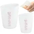 CHENEVER 2 Stück Messbecher aus Silikon, 250ml/500ml Epoxidharz Mischbecher mit Skala Clear, Silicone Measuring Cups für Gießformen, Diy Handmade, Basteln, Küche