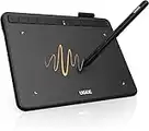 UGEE Drawing Tablet S640 Digital Graphics Pad with Battery-Free Stylus Tilt Function 8192 Pressure Sensitivity 10 Express Keys Pen Tablet for Beginner Support Windows Mac Linux Android