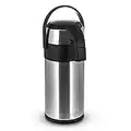 LIVIVO ® Stainless Steel Airpot Hot Tea Coffee Drinks Vacuum Flask Jug - Suitable for hot or Cold Drinks up to 24 Hours (3L - 3 Litre Flask)