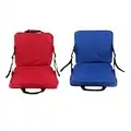 Milageto 2 Pieces Lightweight Folding Portable Stadium Seat Cushion Pad with support for back for