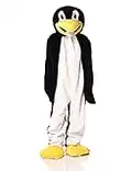 Forum Deluxe Plush Penguin Mascot Costume, Black/White, One Size