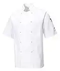 Portwest C733 Veste de Chef Moderne Légère à Manches Courtes Cumbria Blanche, M