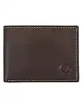 Timberland Men's Blix Slimfold Leather Wallet, Brown, One Size