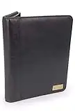 CATWALK COLLECTION HANDBAGS - A4 Zip Conference Folder -Business Organiser/Executive Document Holder/Presentation Portfolio -Vintage Fossil Leather - Chloe - Black