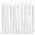Tuyai 24 Pack Tall White Taper Candles, 10 inch (H) Dripless, Unscented Dinner Candle, Smokeless Taper Candles, Paraffin Wax with Cotton Wicks, 8 Hours Burn Time