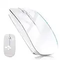 Rechargeable Bluetooth Mouse for MacBook Pro Wireless Bluetooth Mouse for Mac Laptop MacBook Air Windows Notebook MacBook (White)