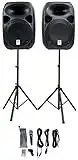 Rockville RPG122K Dual 12" Powered Speakers, Bluetooth+Mic+Speaker Stands+Cables