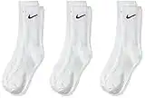 NIKE U NK Everyday Ltwt Crew 3Pr Socks, Hombre, White/Black, M