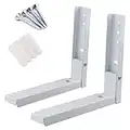 Hniuyun Soportes universales para microondas montados en la pared, brazo plegable, ajustable, extensible, para colgar en la pared, soporte para horno, estante de carga de 100 libras (blanco)