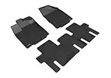 3D MAXpider Complete Set Custom Fit All-Weather Floor Mat for Select Nissan Pathfinder Models - Kagu Rubber (Black)