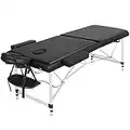 Yaheetech Mobile Massageliege 70 cm Breit Alu Massagetisch Höhenverstellbar 2 Zonen Klappbar mit Tragetasche und Kopfstütze bis 250 kg Belastbar