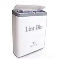 SAVVY & CHIC Lint Bin with Lid Laundry Room Organizer - Small Trash Bin, Tiny Waste Can - Magnetic or Wall Mountable Mini Garbage Storage, Warm White