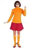 Adult Velma Costume Scooby Doo Costume for Women Large Orange, Red