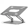 BoYata Laptop ständer: Multi-Angle-Standfuß mit Heat-Vent, Aluminium Einstellbares Notebook ständer kompatibel für Laptop (10-17 Zoll), einschließlich MacBook Pro/Air, Surface, Samsung, HP(Grau)