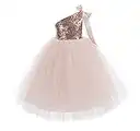 ekidsbridal One-Shoulder Sequin Tutu Flower Girl Dress Wedding Pageant Dresses Ball Gown Tutu Dresses 182 8